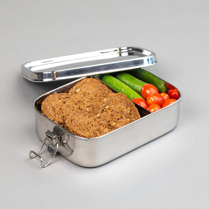 Grande boîte repas étanche en inox avec séparateur