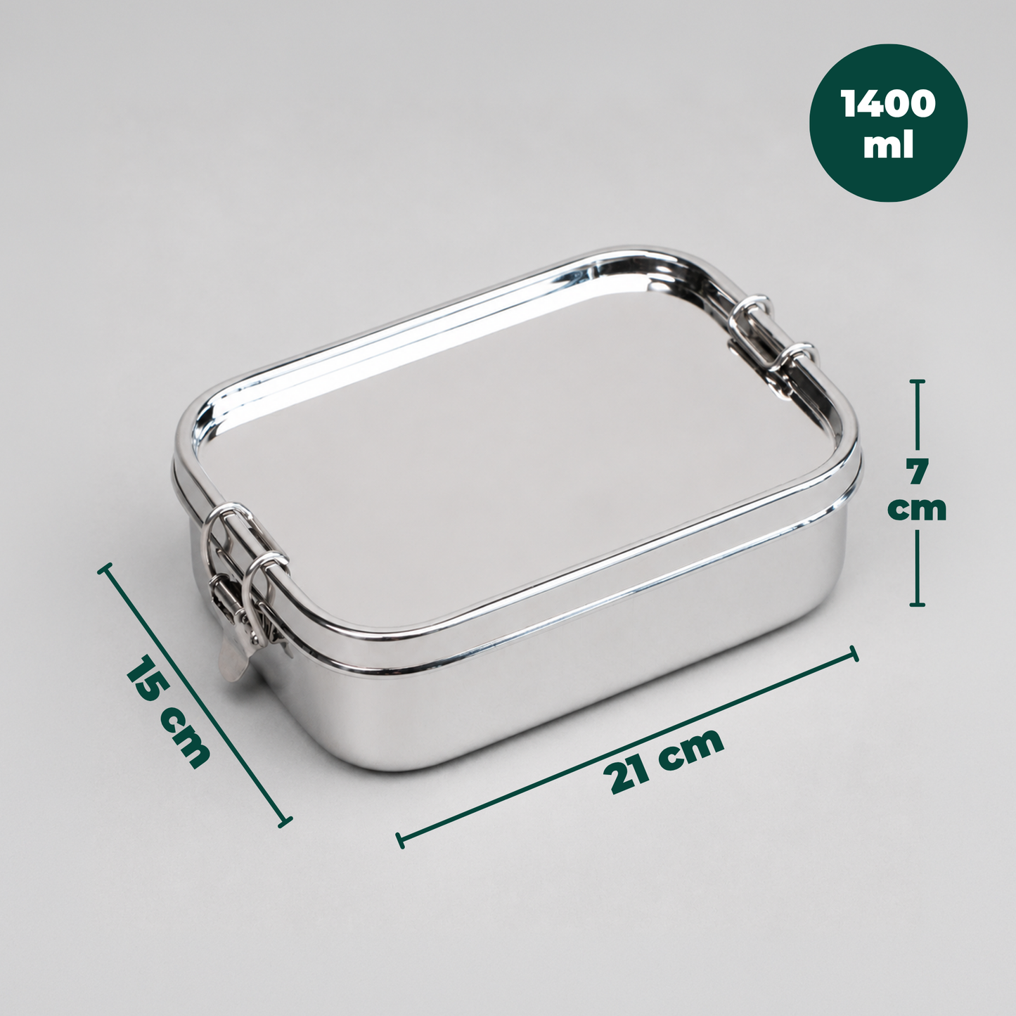 Grande boîte repas étanche en inox avec séparateur