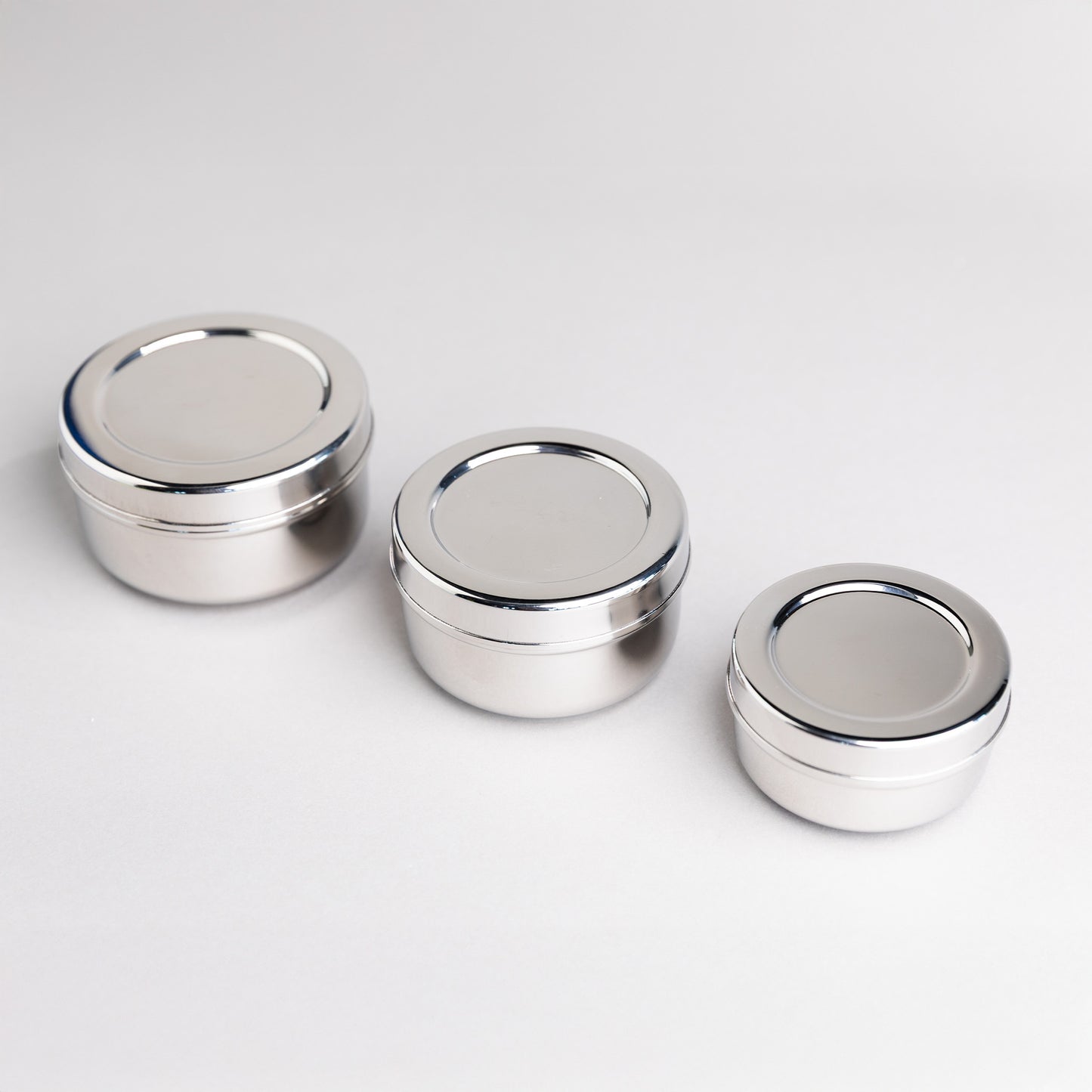 Drie rvs snackboxen van het merk talli