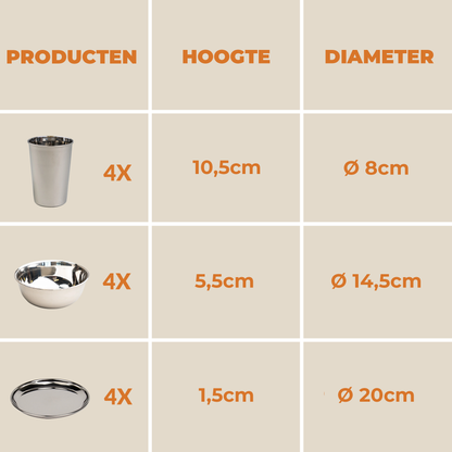 Stainless Steel Camping Set (4 Persons)