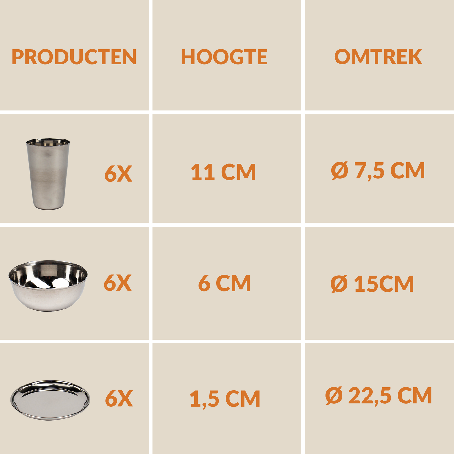 Stainless Steel Camping Set (6 Persons)