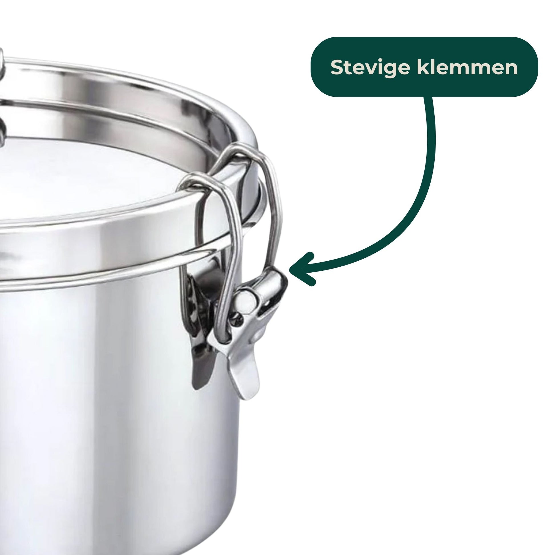 Klem van Waterdichte Ronde RVS Lunchbox met tekst ballon stevige lunchbox