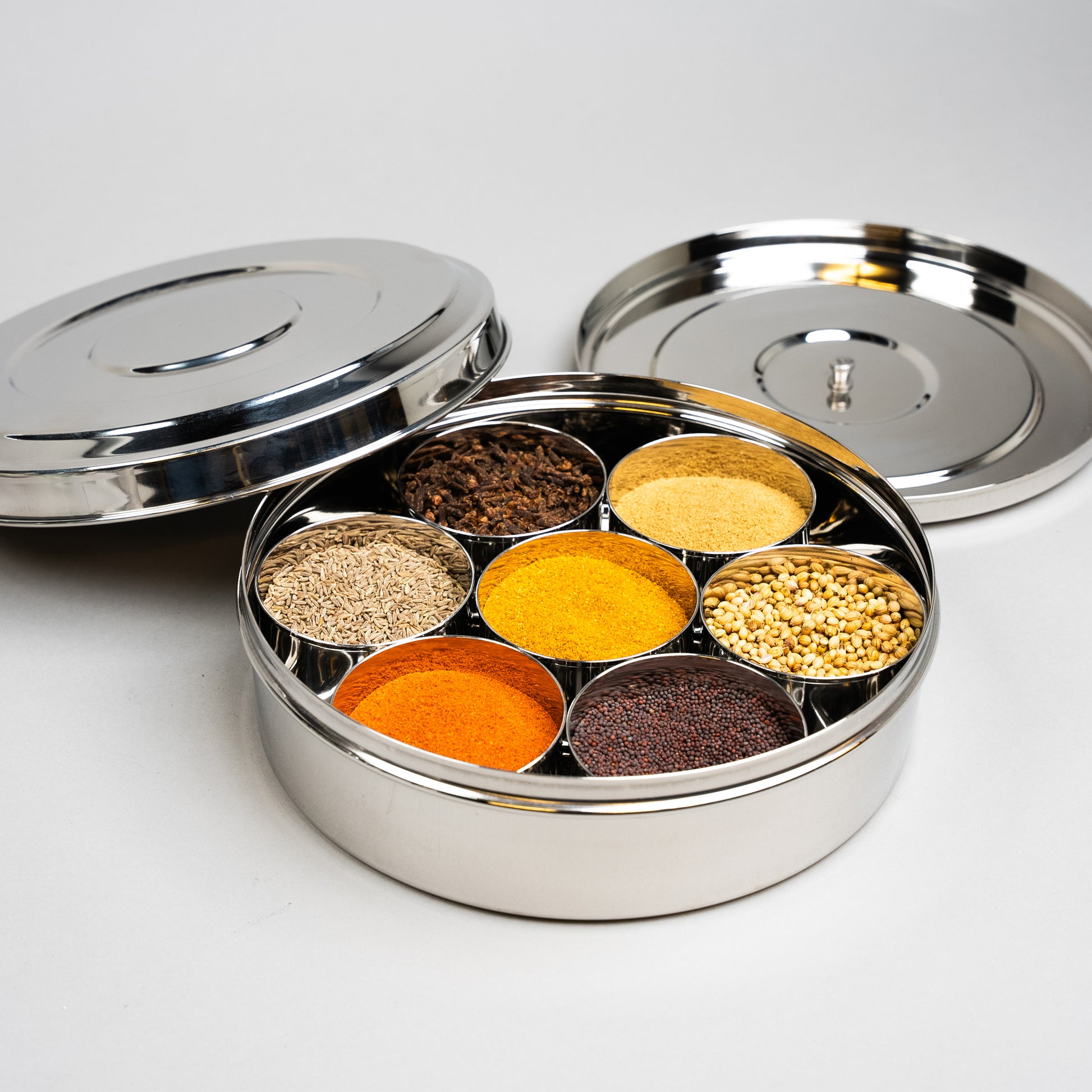 indian spice box met kruidenbakjes