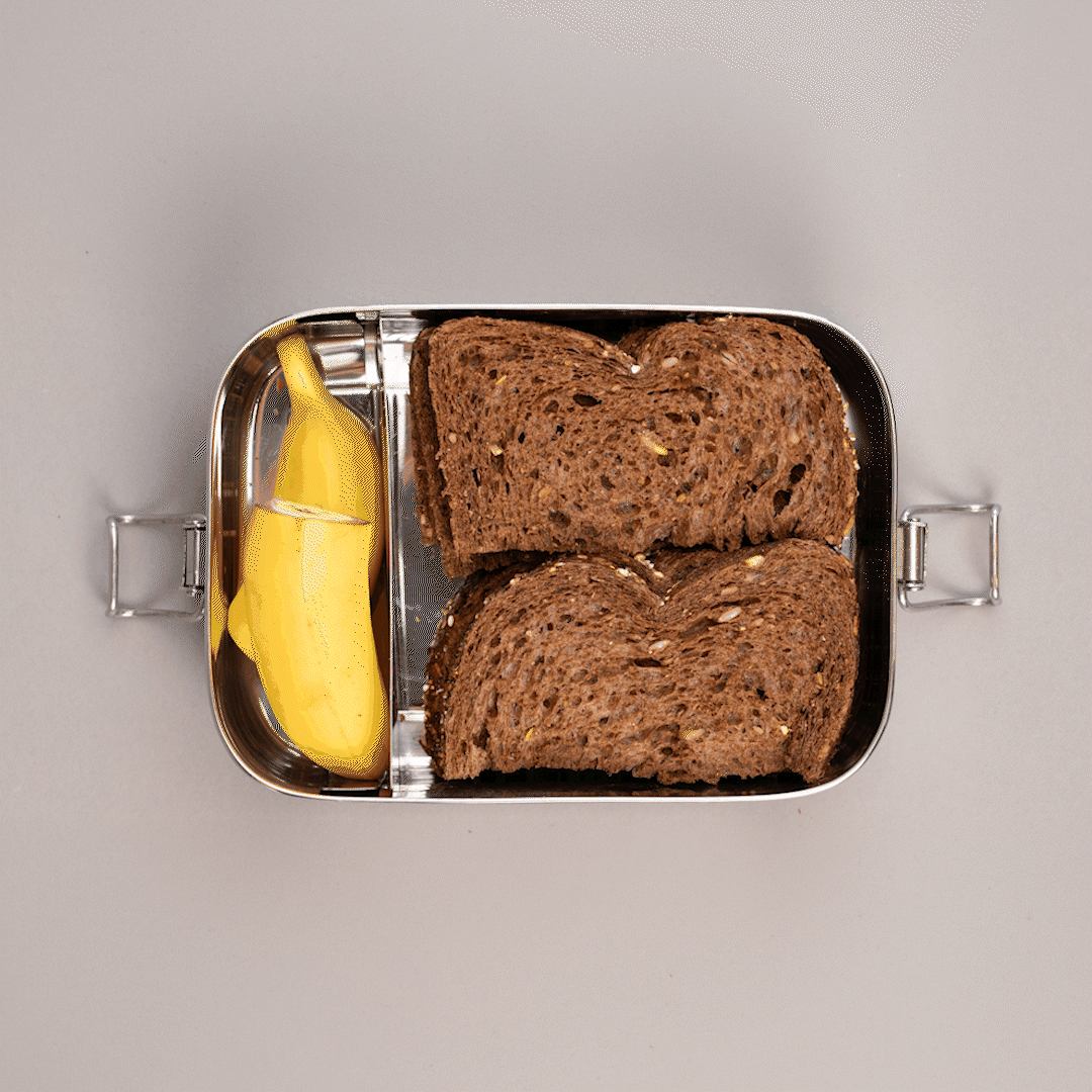 Grande boîte repas étanche en inox avec séparateur